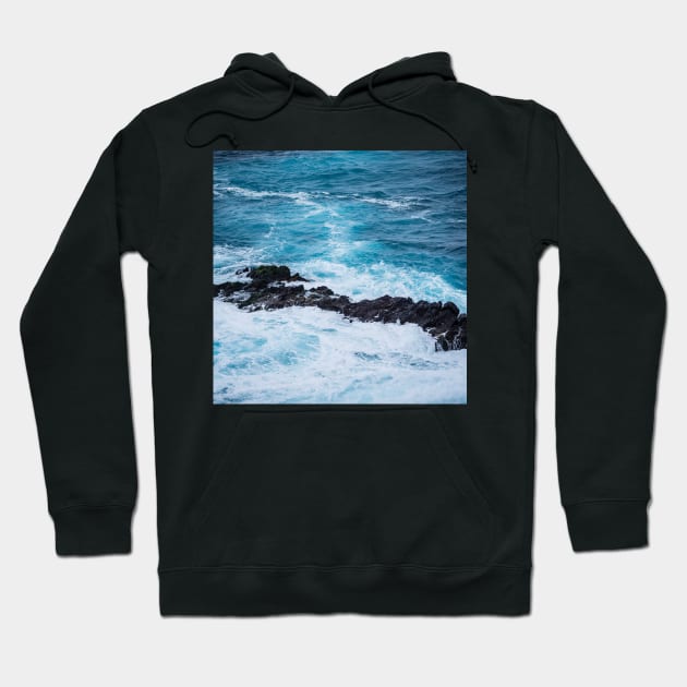 Blue Frothy Ocean Hoodie by StylishPrinting